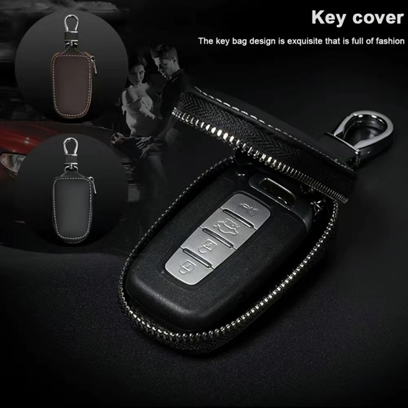 COPY - Car Keychain Protective Cover, High Quality Genuine Leather Universal Ke… - Picture 3 of 5